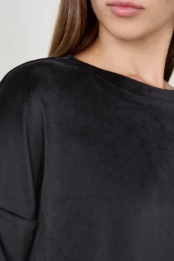 ETAM Homewear|Pijamas Calentitos|Pijama de terciopelo sudadera NEGRO