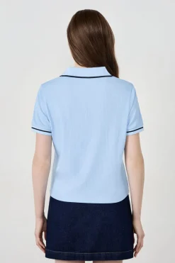 ETAM Manga Corta|De Rayas|Polo de manga corta de algodón AZUL