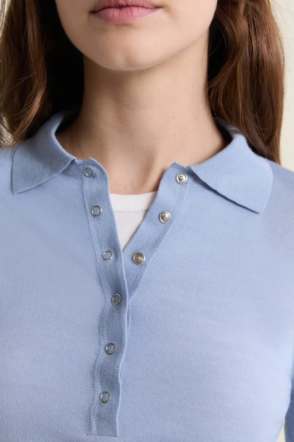 ETAM Jerséis|Polo de manga larga de lana AZUL