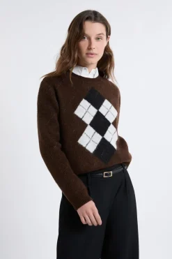ETAM Fantasía|Cuello Redondo|Pull col rond à motifs CHOCOLAT