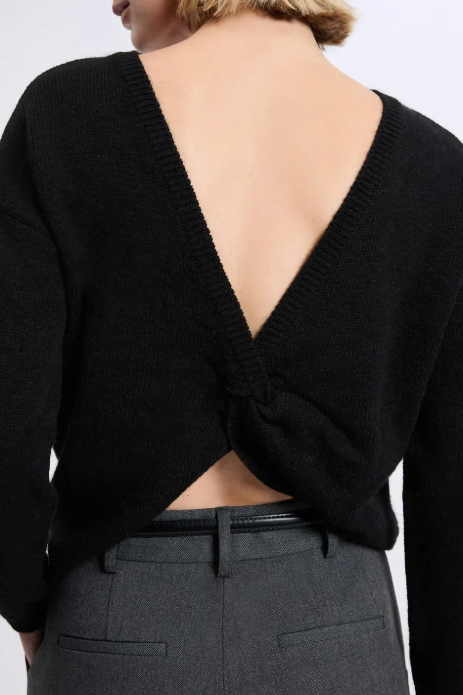 ETAM Jerséis|Pull torsadé dos nu NOIR