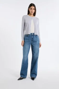 ETAM Cuello En V|Chaquetas|Rebeca de lana GRIS CLARO