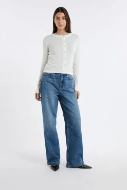 ETAM Cuello En V|Chaquetas|Rebeca de lana crudo