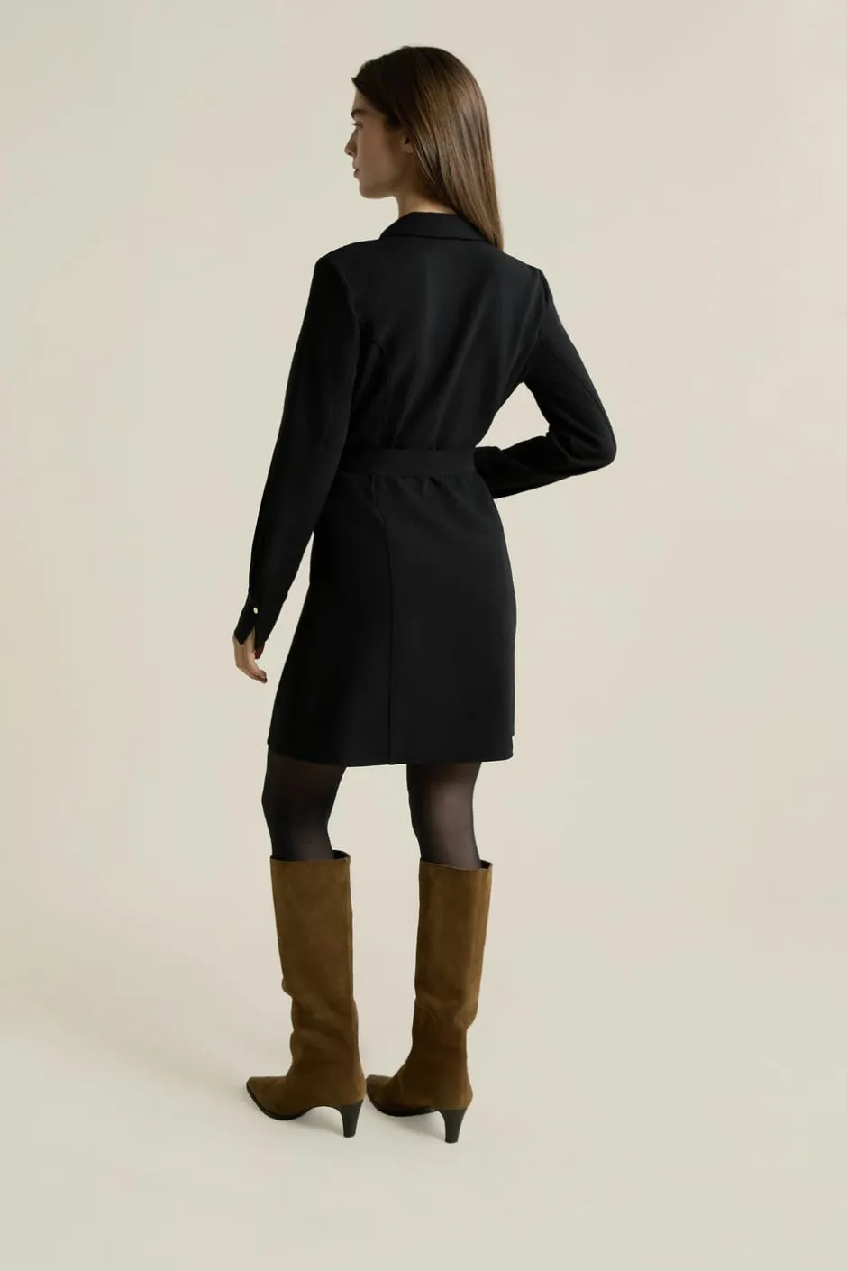 ETAM Vestidos Cortos|Vestidos Lisos|Robe ceinturée NOIR