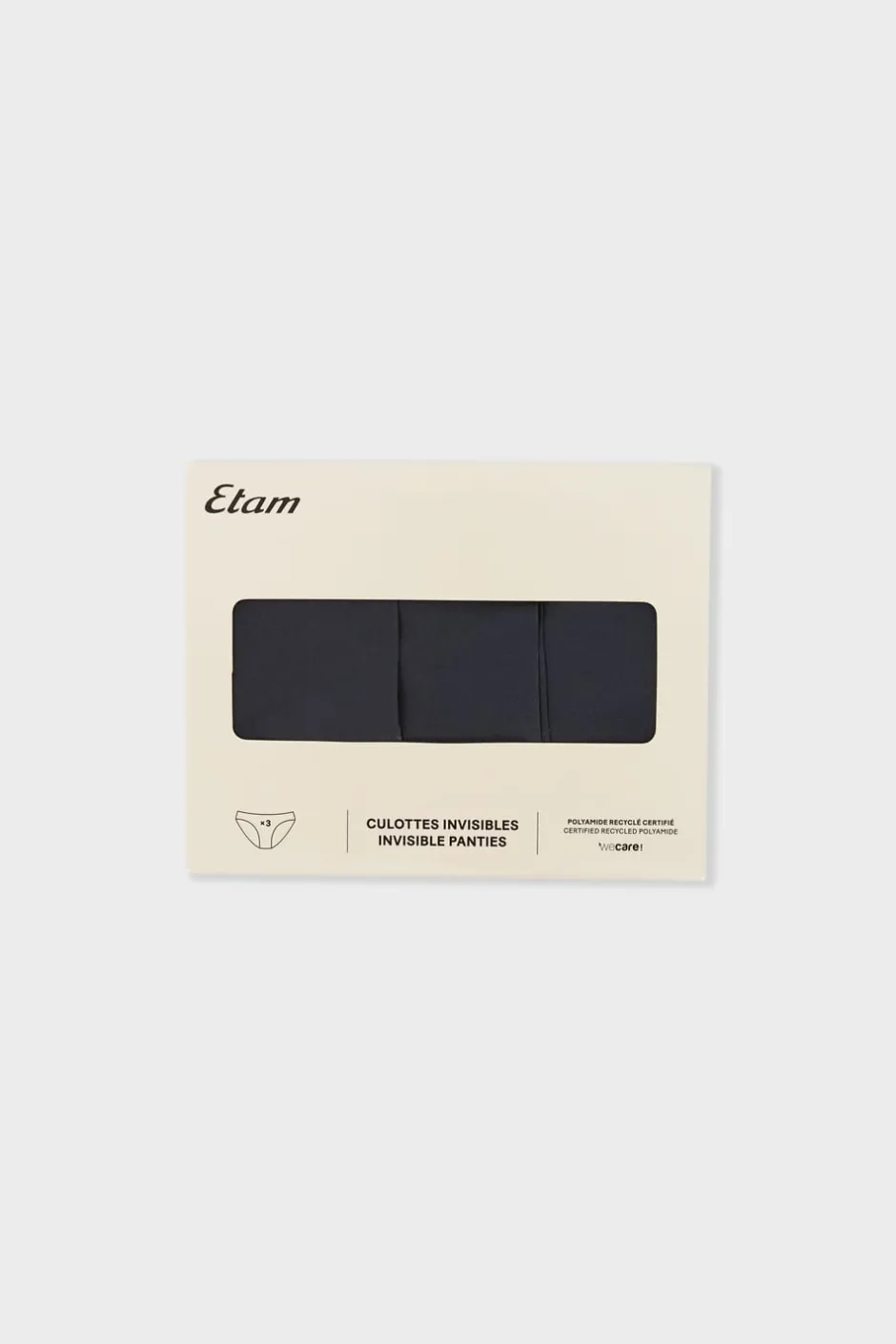 ETAM Braguita|Packs De Braguitas|Set de 3 bragas NEGRO