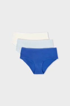 ETAM Culotte|Packs De Braguitas|Set de 3 bragas culottes de algodón AZUL NOCHE
