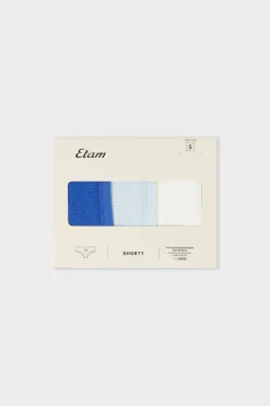 ETAM Culotte|Packs De Braguitas|Set de 3 bragas culottes de algodón AZUL NOCHE