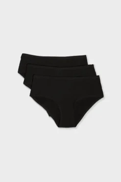ETAM Culotte|Packs De Braguitas|Set de 3 braguitas culotte de algodón NEGRO