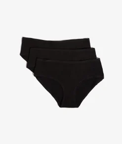 ETAM Culotte|Packs De Braguitas|Set de 3 braguitas culotte de algodón NEGRO