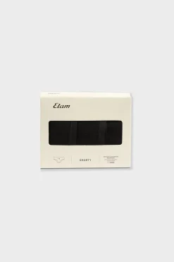 ETAM Culotte|Packs De Braguitas|Set de 3 braguitas culotte de algodón NEGRO