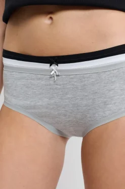 ETAM Culotte|Packs De Braguitas|Set de 3 braguitas culotte de algodón orgánico BLANCO/NEGRO/C.GRIS
