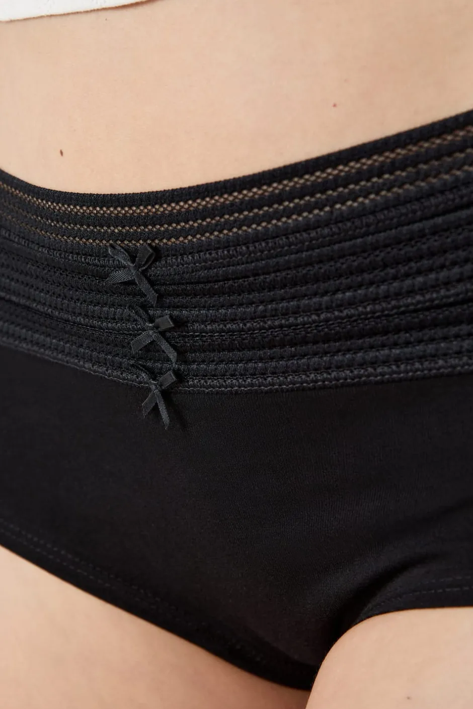 ETAM Culotte|Packs De Braguitas|Set de 3 braguitas culotte de algodón y encaje NEGRO