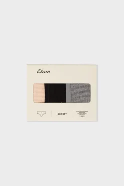 ETAM Culotte|Packs De Braguitas|Set de 3 braguitas culotte de algodón MULTICOLOR