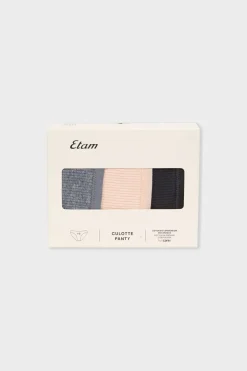 ETAM Braguita|Packs De Braguitas|Set de 3 braguitas de algodón MULTICOLOR