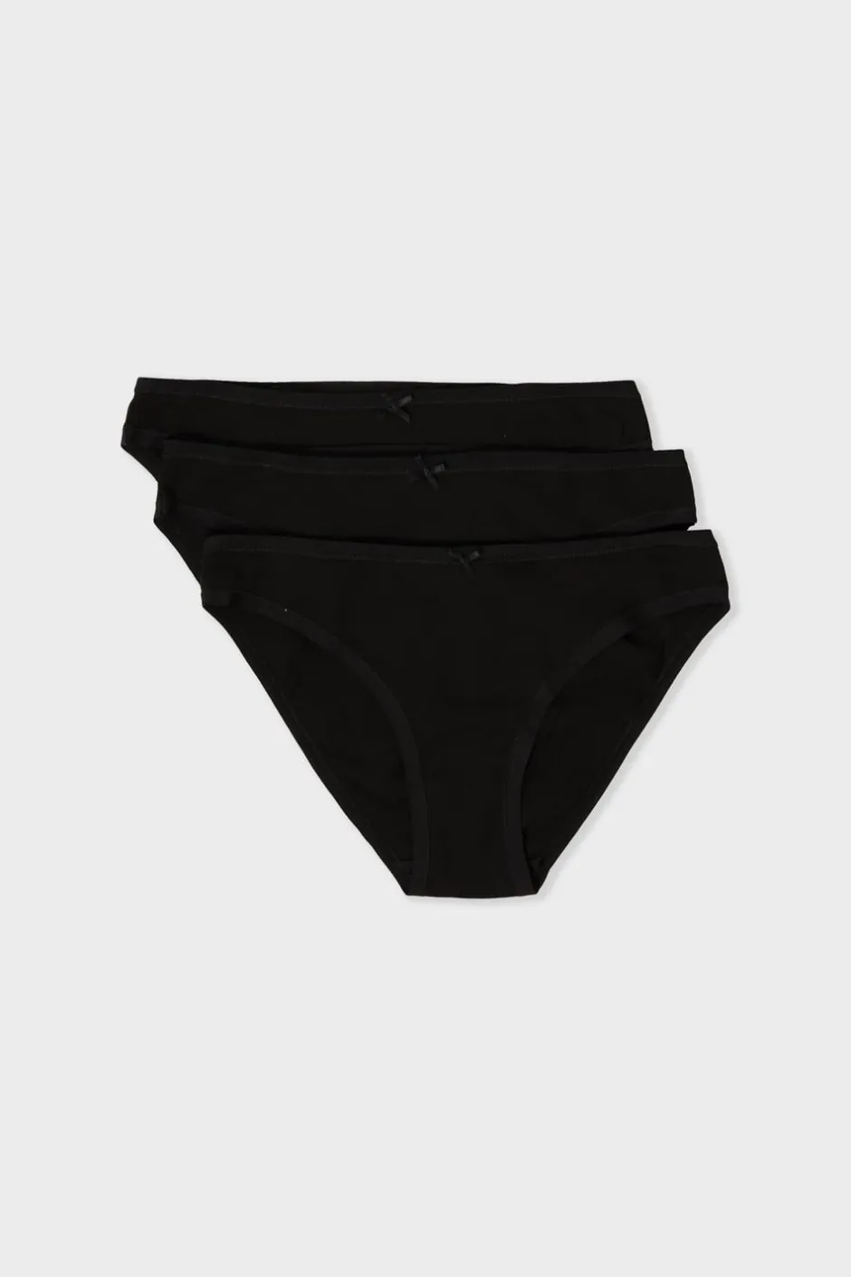ETAM Braguita|Packs De Braguitas|Set de 3 braguitas de algodón ecológico NEGRO