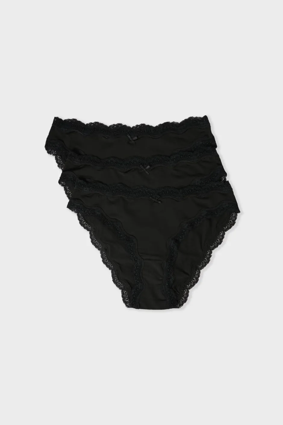 ETAM Braguita|Packs De Braguitas|Set de 3 braguitas de microfibra y encaje NEGRO