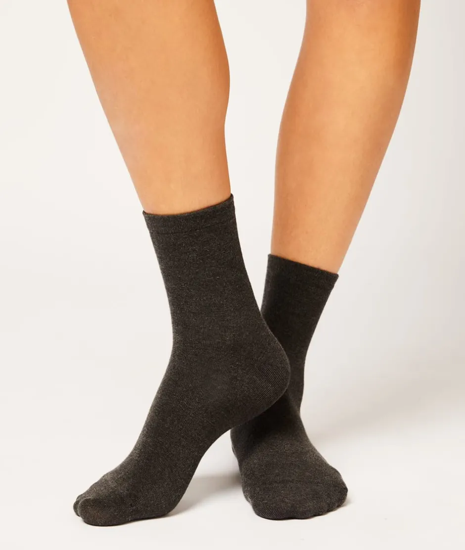 ETAM Calcetines|Medias Y Calcetines|Set de 2 pares de calcetines térmicos C.GRIS