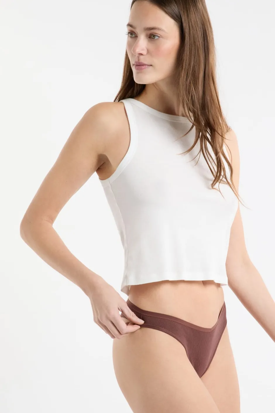 ETAM Tanga Brasileño|Packs De Braguitas|Set de 3 tangas de algodón BEIGE