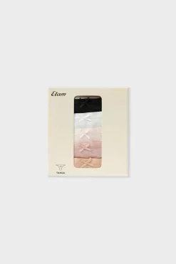 ETAM Tanga Brasileño|Packs De Braguitas|Set de 5 tangas de microfibra MULTICOLOR