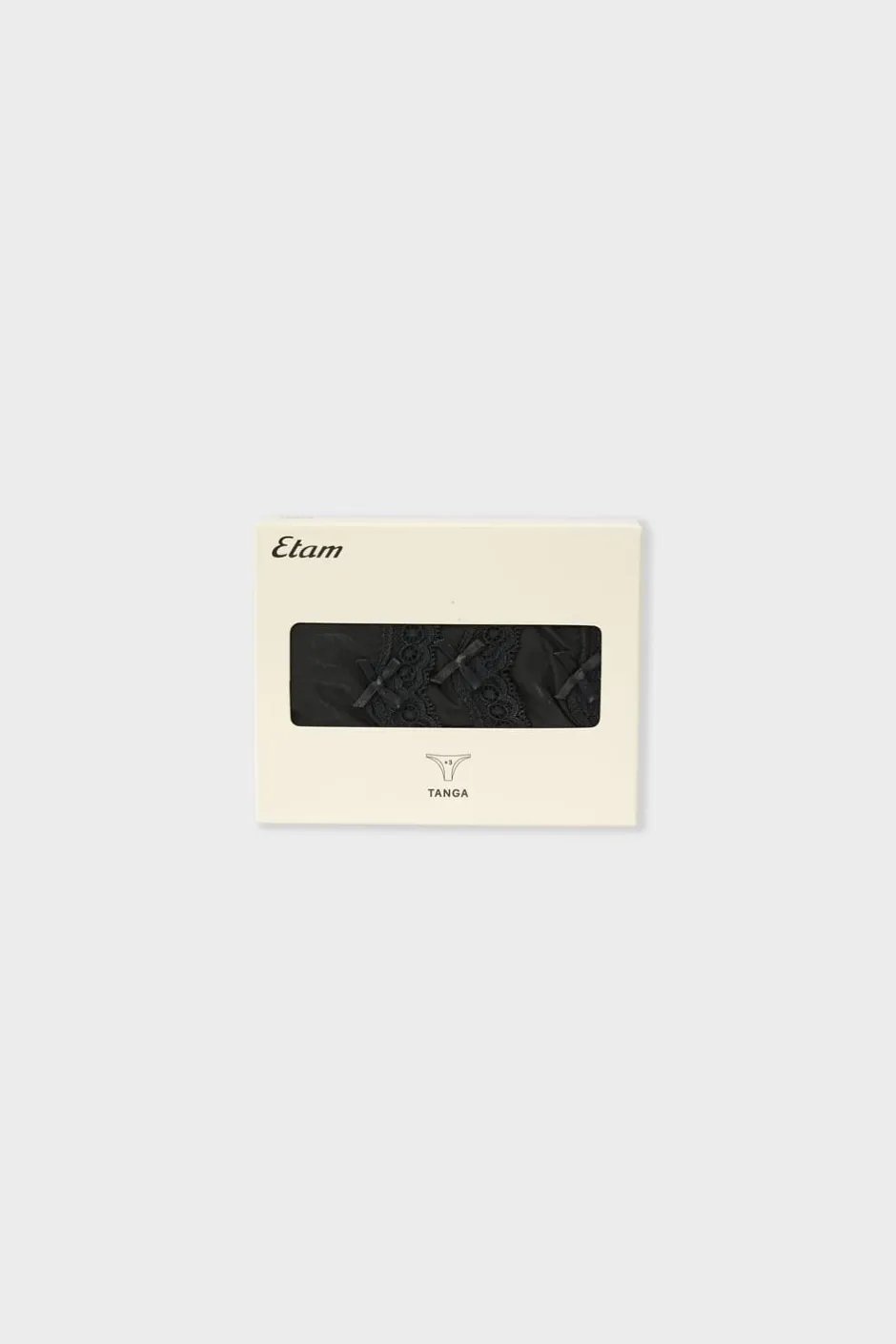 ETAM Tanga Brasileño|Packs De Braguitas|Set de 3 tangas de microfibra y encaje NEGRO
