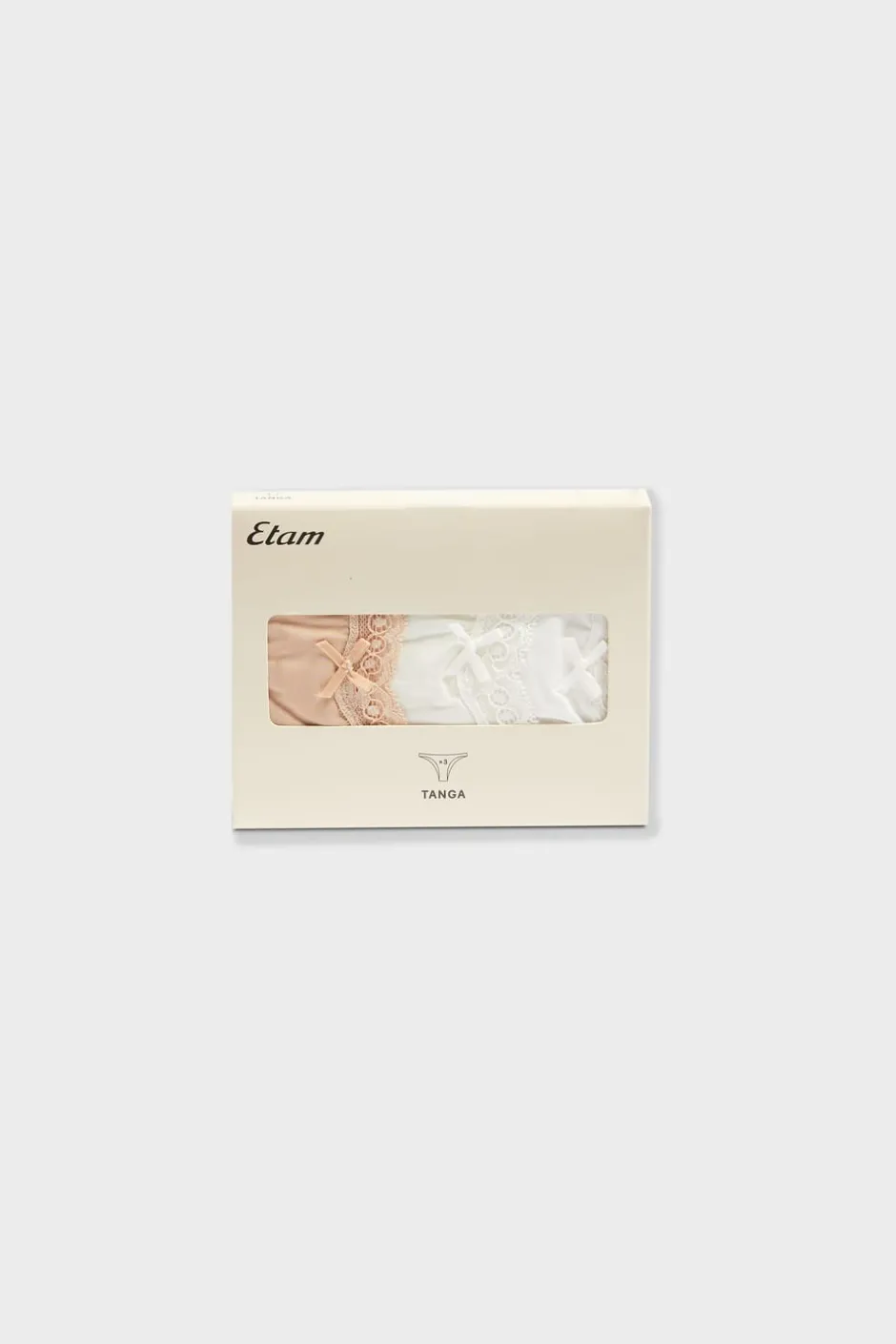 ETAM Tanga Brasileño|Packs De Braguitas|Set de 3 tangas de microfibra y encaje MULTICOLOR