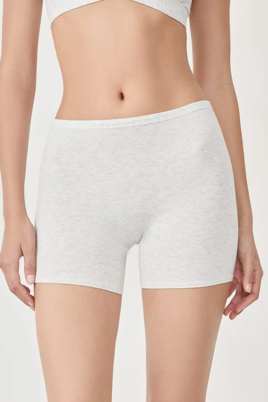 ETAM Culotte|Novedades Braguitas|Short ciclista de algodón orgánico elástico PLATA