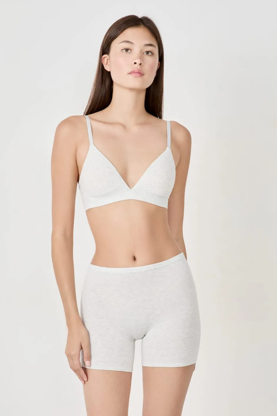 ETAM Culotte|Novedades Braguitas|Short ciclista de algodón orgánico elástico PLATA