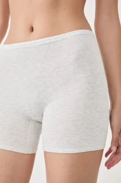 ETAM Culotte|Novedades Braguitas|Short ciclista de algodón orgánico elástico PLATA