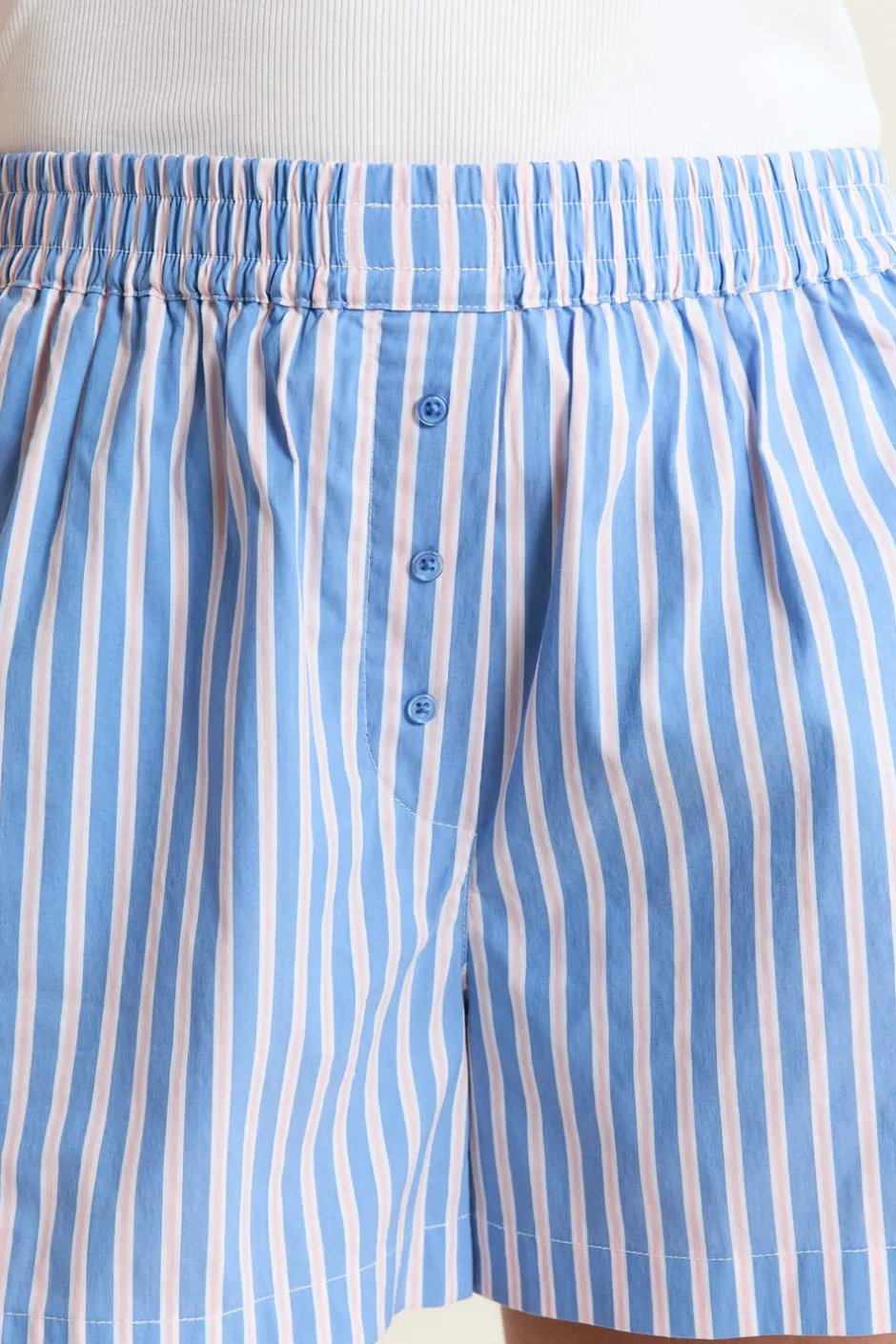 ETAM Los Pijamas Más Responsables|Partes De Abajo De Pijama|Short de pyjama à rayures avec coton BLEU