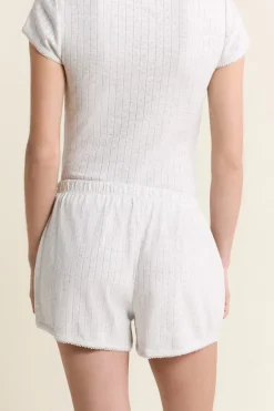ETAM Pijamas Esenciales|Los Pijamas Más Responsables|Short de pyjama en coton en pointelle GRIS
