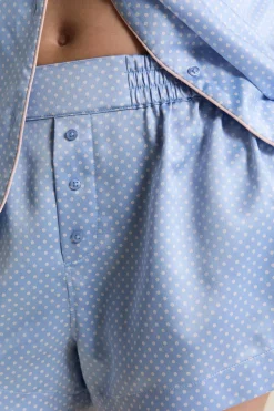 ETAM Partes De Abajo De Pijama|Short de pyjama satiné à pois IMP BLEU VERT