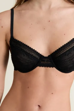 ETAM Sujetadores De Encaje|Balconette|Soutien-gorge en dentelle avec bijou doré NOIR