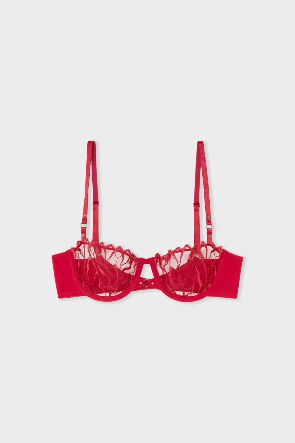 ETAM Balconette|Soutien-gorge N.9 - Balconnet en broderie ROUGE