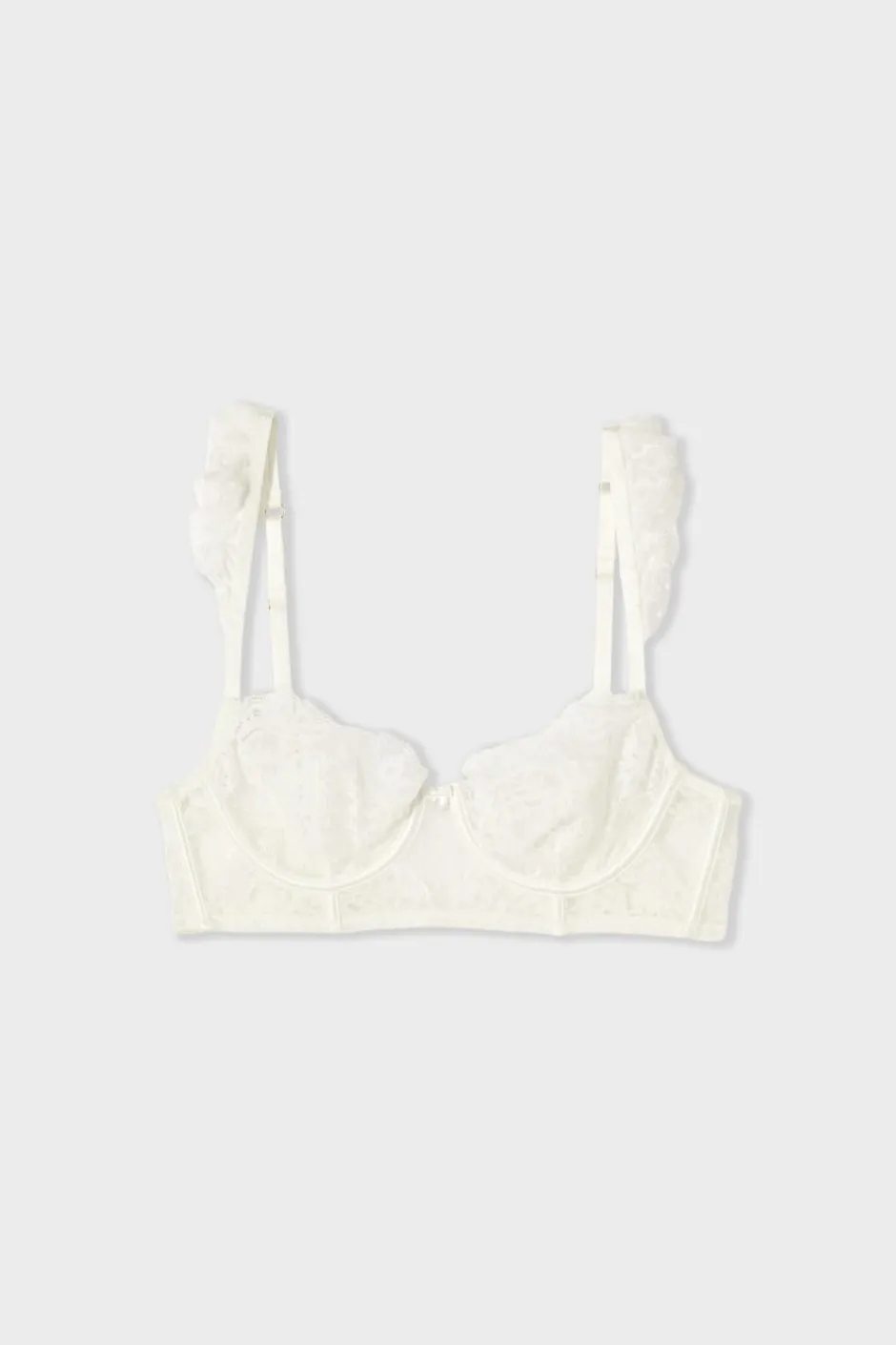 ETAM Sujetadores De Encaje|Sujetadores Sexy|Soutien-gorge N.9 - Balconnet bustier en dentelle ECRU