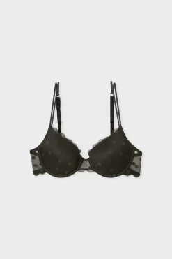 ETAM Sujetadores De Encaje|Balconette|Soutien-gorge N.4 - Le coques fines à motif pois NOIR
