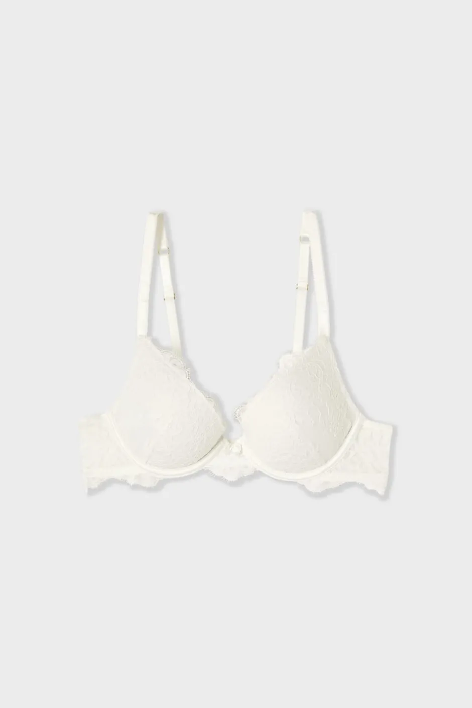 ETAM Sujetadores De Encaje|Sujetadores Sexy|Soutien-gorge N.2 - Le push-up en dentelle ECRU