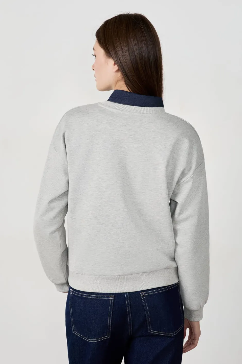 ETAM Cuello Redondo|Sudaderas|Sudadera "California" de algodón GRIS