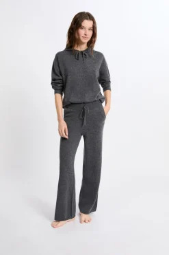 ETAM Pijamas Calentitos|Ponchos, Sudaderas Y Chaquetas|Sudadera con capucha de cashmere ANTRACITA
