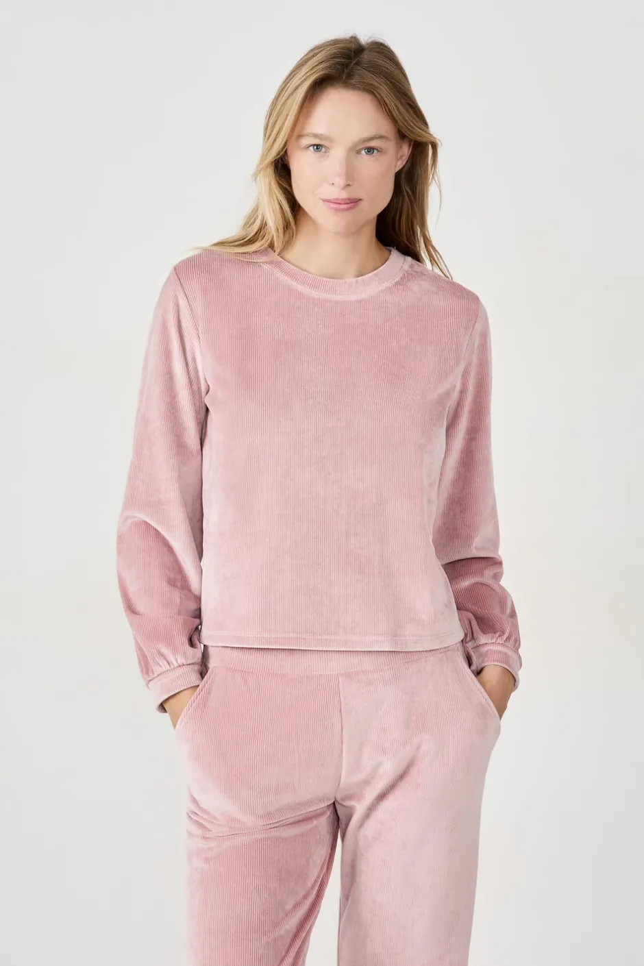 ETAM Pijamas Calentitos|Ponchos, Sudaderas Y Chaquetas|Sudadera con efecto terciopelo ROSA EMPOLVADO