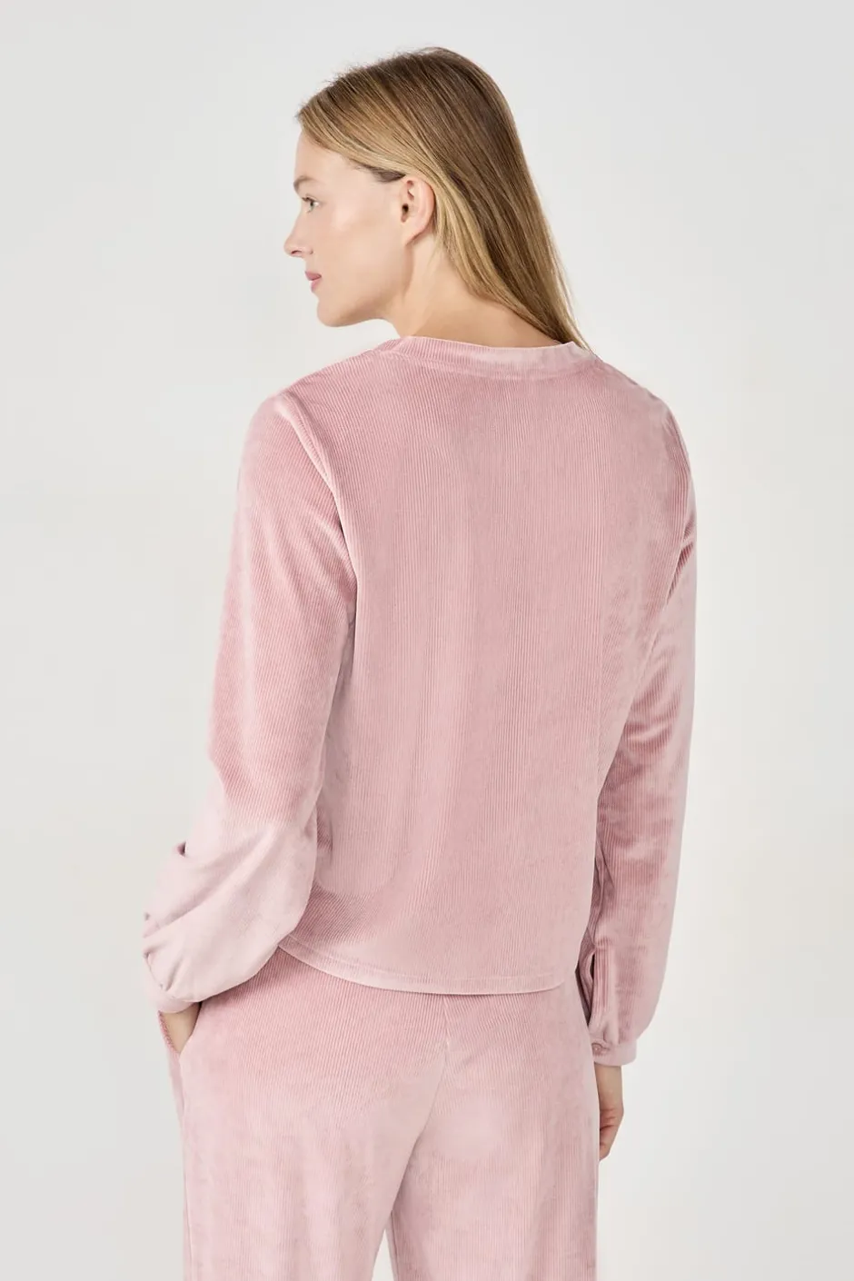 ETAM Pijamas Calentitos|Ponchos, Sudaderas Y Chaquetas|Sudadera con efecto terciopelo ROSA EMPOLVADO