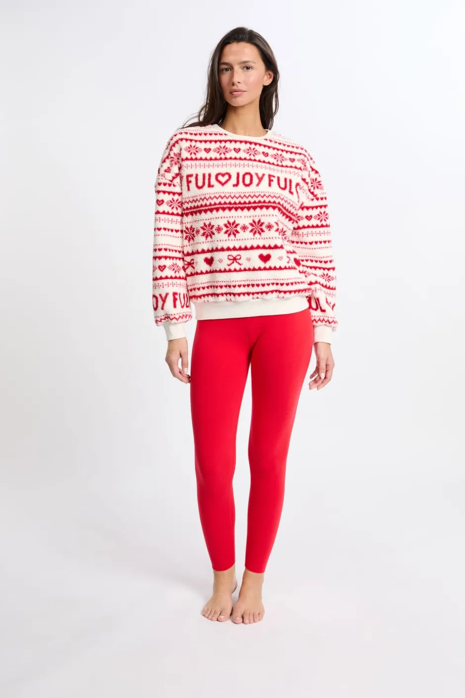 ETAM Los Pijamas Más Responsables|Pijamas Calentitos|Sudadera con estampado ROJO