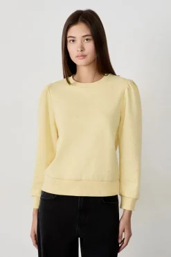 ETAM Cuello Redondo|Sudaderas|Sudadera de algodón AMARILLO PÁLIDO