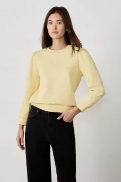 ETAM Cuello Redondo|Sudaderas|Sudadera de algodón AMARILLO PÁLIDO