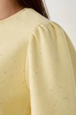 ETAM Cuello Redondo|Sudaderas|Sudadera de algodón AMARILLO PÁLIDO
