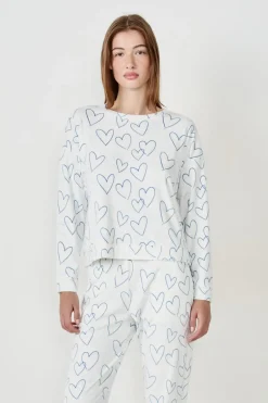 ETAM Ponchos, Sudaderas Y Chaquetas|Partes De Arriba De Pijama|Sudadera de pijama con corazones BLANCO