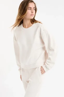 ETAM Homewear|Los Pijamas Más Responsables|Sudadera de pijama con cuello redondo crudo