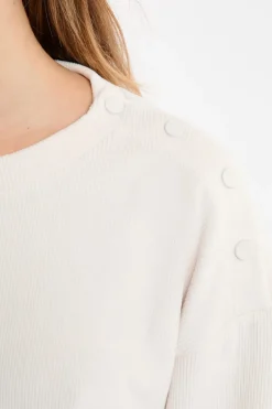 ETAM Homewear|Los Pijamas Más Responsables|Sudadera de pijama con cuello redondo crudo