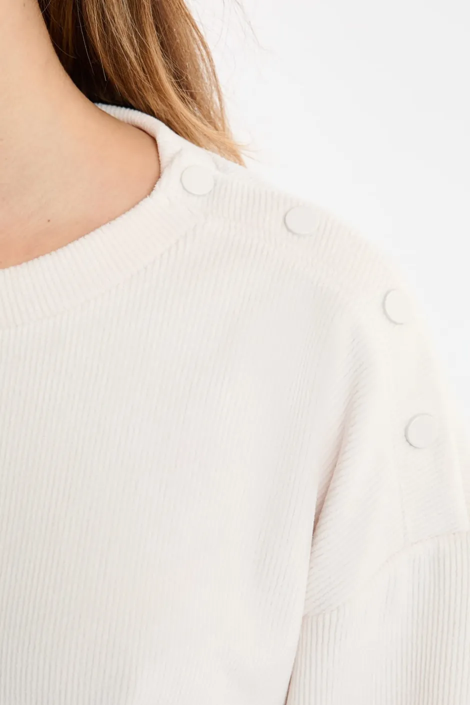 ETAM Homewear|Los Pijamas Más Responsables|Sudadera de pijama con cuello redondo crudo