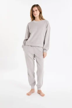ETAM Homewear|Los Pijamas Más Responsables|Sudadera de pijama con cuello redondo GRIS