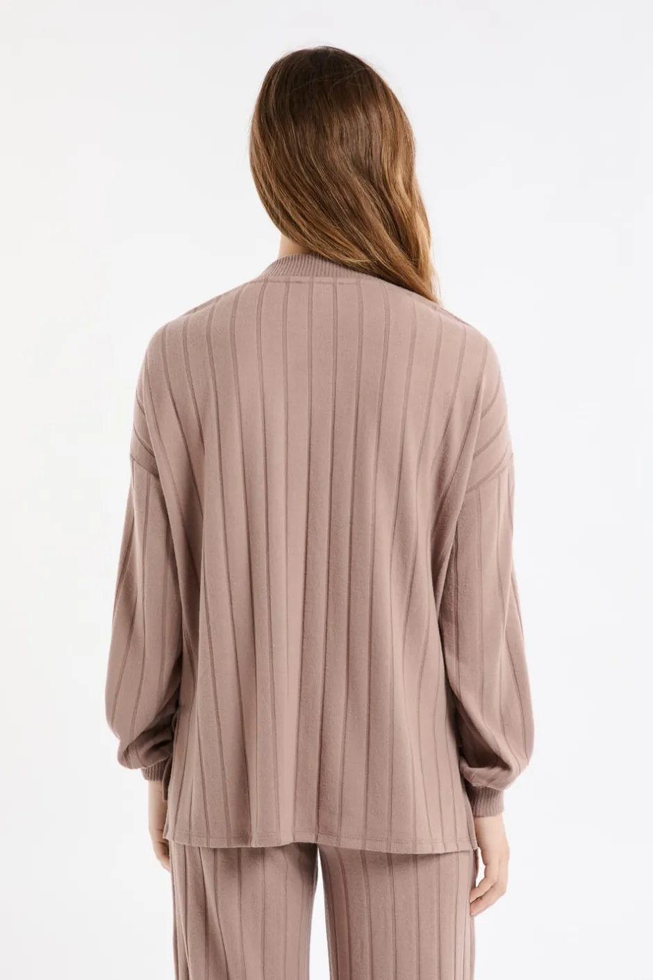 ETAM Homewear|Los Pijamas Más Responsables|Sudadera de pijama con cuello redondo MARRÓN